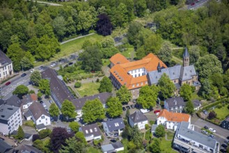 Aerial view, Saarn Monastery, Catholic Parish of St. Mary's Assumption, Saarn, Mülheim an der Ruhr,