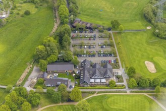 Aerial view, clubhouse golf club Mülheim an der Ruhr, clubhouse, Saarn - Süd, Mülheim an der Ruhr,