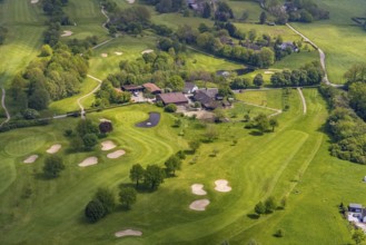 Aerial view, golf course, golf club Mülheim an der Ruhr, Saarn - Süd, Mülheim an der Ruhr, Ruhr