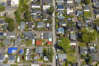 Aerial photo, leisure domicile Entenfangsee, permanent campers, Am Entenfang, Saarn - Süd, Mülheim