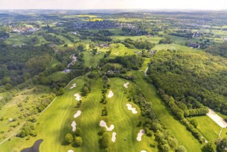 Aerial view, golf course, golf club Mülheim an der Ruhr, Saarn - Süd, Mülheim an der Ruhr, Ruhr