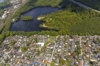Aerial photo, leisure domicile Entenfangsee, permanent campers, Am Entenfang, Saarn - Süd, Mülheim