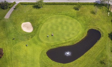 Aerial view, golf course golf club Mülheim an der Ruhr, Saarn - Süd, Mülheim an der Ruhr, Ruhr