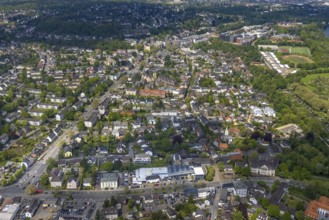 Aerial view, local view Saarn, Mülheim an der Ruhr, Ruhr area, North Rhine-Westphalia, Germany, DE,