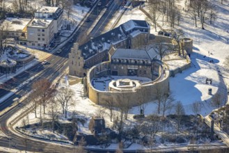 Aerial view, Broich Castle, Old Town II, Mülheim an der Ruhr, Ruhr area, North Rhine-Westphalia,