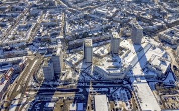 Aerial view, Dickswall skyscrapers, Altstadt II - south-east, Mülheim an der Ruhr, Ruhr area, North
