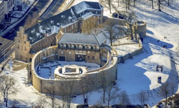 Aerial view, Broich Castle, Old Town II, Mülheim an der Ruhr, Ruhr area, North Rhine-Westphalia,