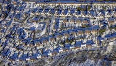 Aerial view, workers' housing estate, Heimaterde housing estate, Theodor-Suhnel-Straße, Heißen -
