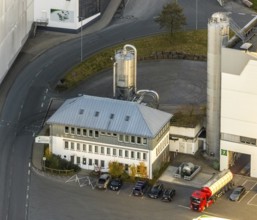 Aerial view, C.& A. VELTINS brewery in the Grevenstein district of Meschede, Sauerland, North