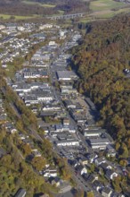 Aerial view, commercial area Jahnstraße in Meschede-Stadt in Meschede, Sauerland, North
