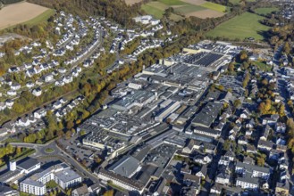 Aerial view, local view and Martinrea Honsel foundry in Meschede-Stadt in Meschede, Sauerland,