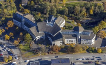 Aerial view, Hochsauerlandkreis Kreishaus Meschede in Meschede-Stadt in Meschede, Sauerland, North