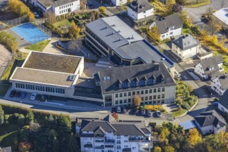 Aerial photo, St. Walburga-Realschule in Meschede-Stadt in Meschede, Sauerland, North