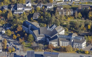 Aerial view, Hochsauerlandkreis Kreishaus Meschede in Meschede-Stadt in Meschede, Sauerland, North