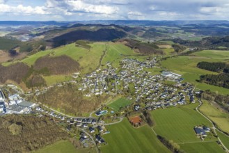 View of Grevenstein, Grevenstein, Meschede, Sauerland, North Rhine-Westphalia, Germany, DE, Europe,