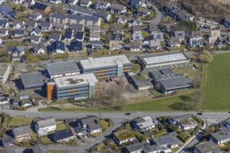 Aerial photo, Gymnasium der Stadt Meschede, Meschede-Stadt, Meschede, Sauerland, North
