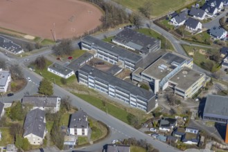 Aerial photo, St. Walburga Hauptschule und Realschule der Stadt Meschede, Meschede-Stadt, Meschede,