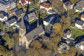Aerial view, St. Josef Church in the district of Lendringsen in Menden, Sauerland, North