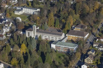 Aerial photo, Walburgisgymnasium and Walburgisrealschule in Menden, Sauerland, North