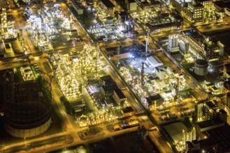 Aerial view, chemical park Marl, chemical zone, Marl, Ruhr area, North Rhine-Westphalia, Germany,