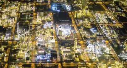 Aerial view, chemical park Marl, chemical zone, Marl, Ruhr area, North Rhine-Westphalia, Germany,