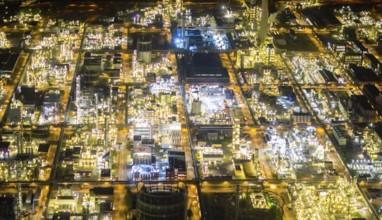 Aerial view, chemical park Marl, chemical zone, Marl, Ruhr area, North Rhine-Westphalia, Germany,