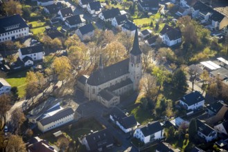 Aerial view, St. Josef Church in the district of Lendringsen in Menden, Sauerland, North