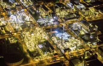 Aerial view, chemical park Marl, chemical zone, Marl, Ruhr area, North Rhine-Westphalia, Germany,