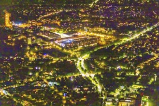 Aerial photography, Marler Stern shopping centre, Marl, Ruhr area, North Rhine-Westphalia, Germany,
