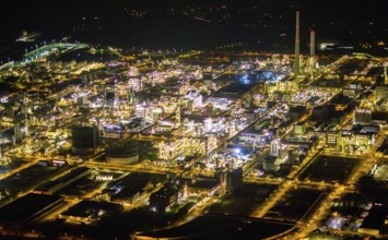 Aerial view, chemical park Marl, chemical zone, Marl, Ruhr area, North Rhine-Westphalia, Germany,