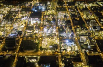 Aerial view, chemical park Marl, chemical zone, Marl, Ruhr area, North Rhine-Westphalia, Germany,