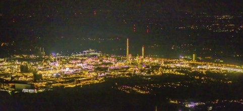Aerial view, chemical park Marl, chemical zone, Marl, Ruhr area, North Rhine-Westphalia, Germany,