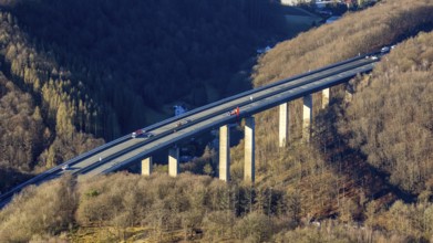 Aerial photograph, construction work with emergency reinforcement on the dilapidated and closed