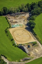 Aerial view, riding centre in Kickenbach, Altenhundem, Lennestadt, Sauerland, North