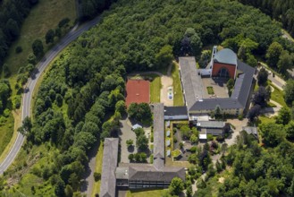 Aerial view, Jugendhof Pallotti and Private Gymnasium Maria Königin, Altenhundem, Lennestadt,