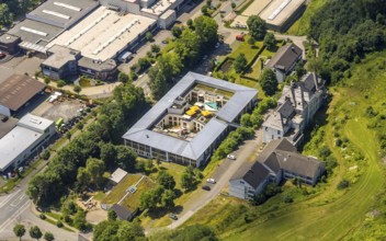 Aerial view, Caritas retirement home and nursing home St. Franziskus-Haus, Elspe, Lennestadt,