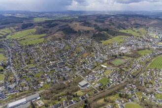 Aerial view, local view Eichen and Stendenbach, Eichen, Kreuztal, Sauerland, North