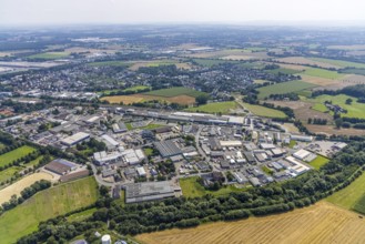 Aerial view, industrial area Hemsack in Südkamen, Kamen, Ruhr area, North Rhine-Westphalia,