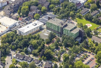 Aerial view, Hellmig-Krankenhaus Kamen, Kolonie Tannenberg, Kamen, Ruhr area, North
