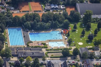 Aerial view, GSW Freibad Kamen-Mitte, Kamen, Ruhr area, North Rhine-Westphalia, Germany, bathing