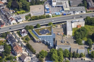 Aerial view, town hall Kamen city administration at the Hochstraße in Kamen, Ruhr area, North