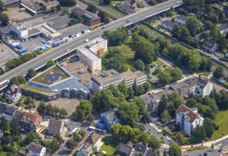 Aerial view, town hall Kamen city administration at the Hochstraße in Kamen, Ruhr area, North