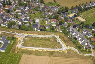 Aerial view, Peter and Paul retirement centre and construction site of a climate protection