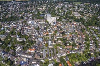 Aerial view, city centre with Alter Markt and catholic parish church Zur Heiligen Familie and