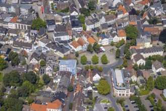 Aerial view, city centre with Alter Markt and Telgmann fountain in the district Kolonie Tannenberg,
