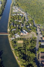 Aerial view, Steinmeister's beer garden - Oskar am Kanal in the district Unser Fritz in Herne, Ruhr