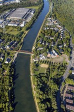 Aerial view, Steinmeister's beer garden - Oskar am Kanal in the district Unser Fritz in Herne, Ruhr