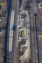 Aerial view, station Holzwickede, station Holzwickede is a transit station in the city of