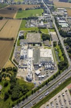 Aerial view, commercial area Unna / Kamen with 3M Deutschland GmbH, Kamen, Ruhr area, North