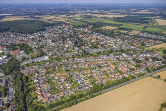 Aerial view, miners' housing estate Südfeld in the district Heeren-Werve, Kamen, Ruhr area, North